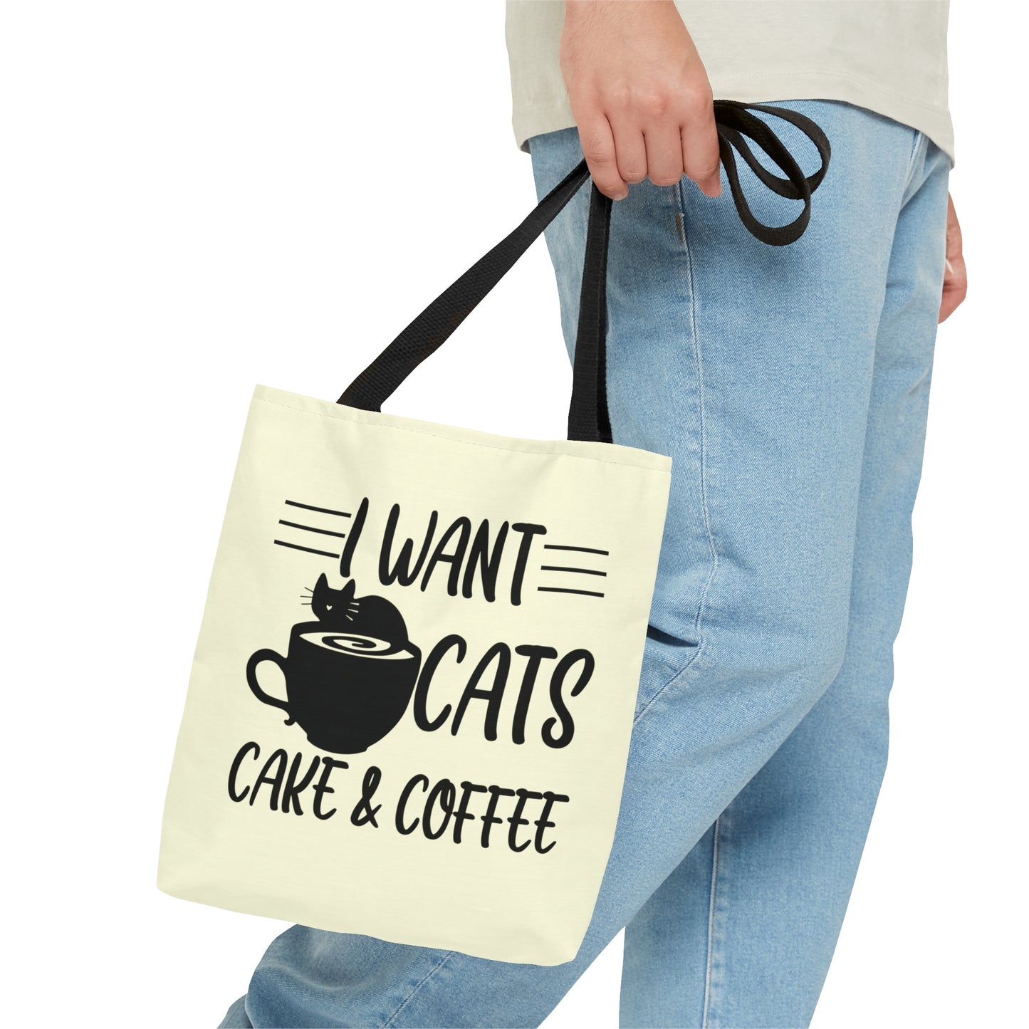 I Wants Cats, C🍰ke & C☕ffee Tote Bag