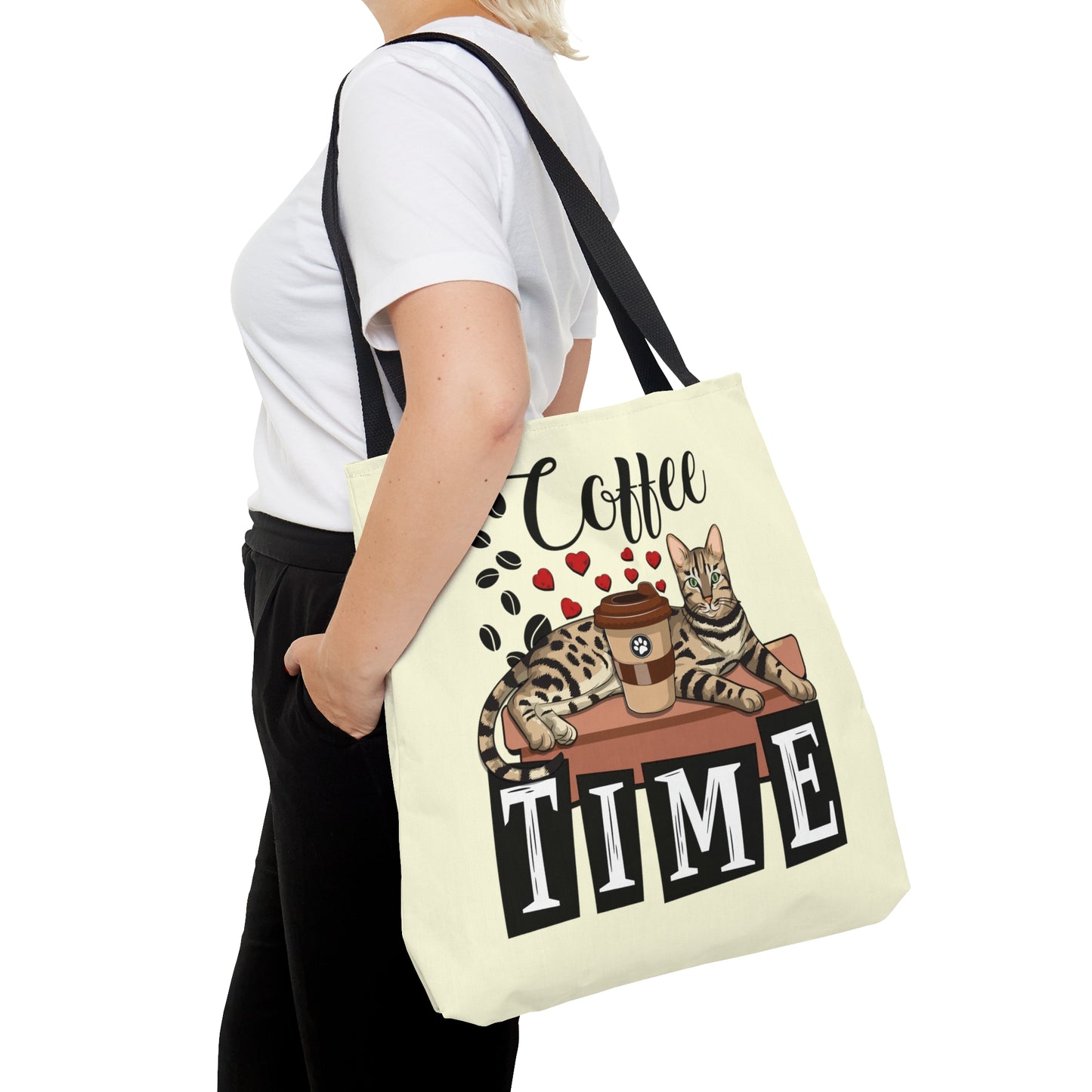 C☕ffee Beans & L❤️VE Hearts Tote Bag