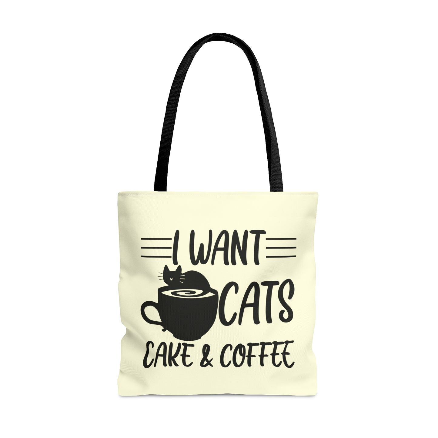 I Wants Cats, C🍰ke & C☕ffee Tote Bag