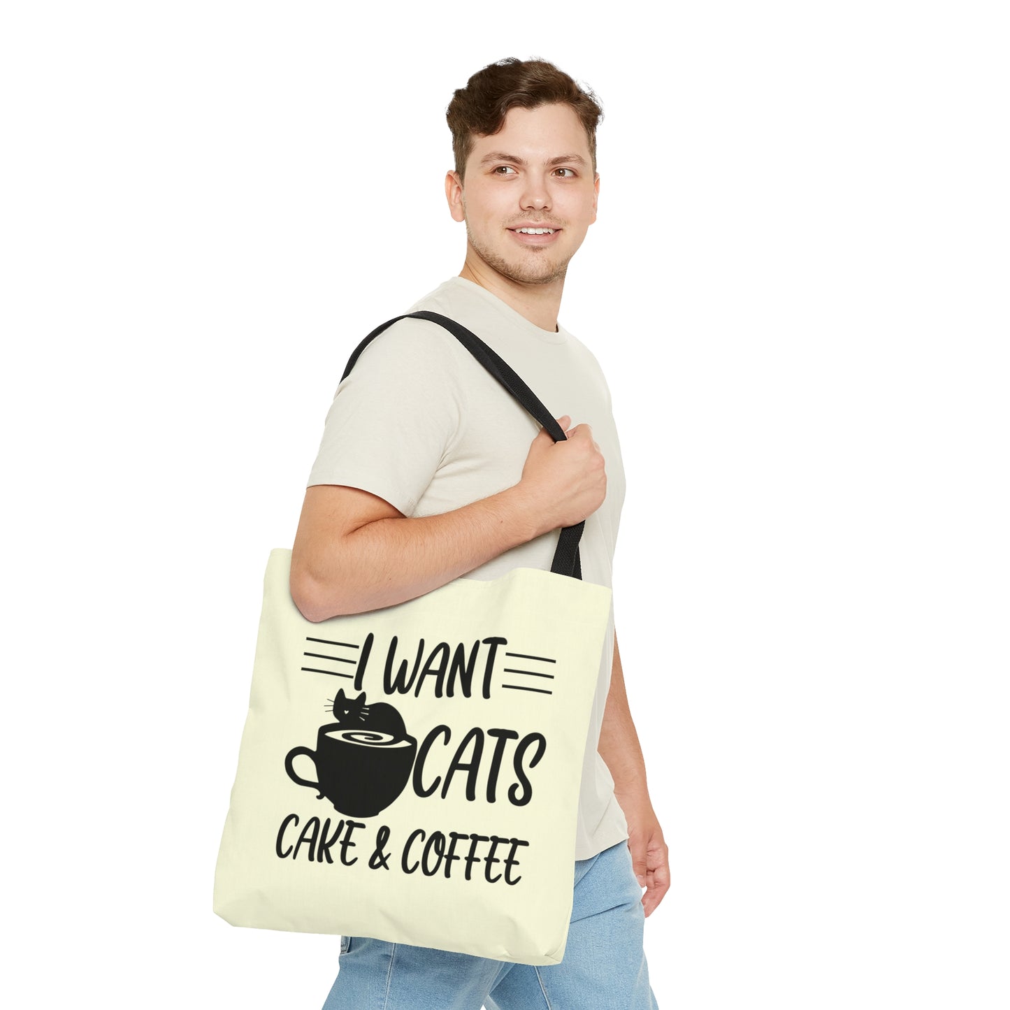 I Wants Cats, C🍰ke & C☕ffee Tote Bag