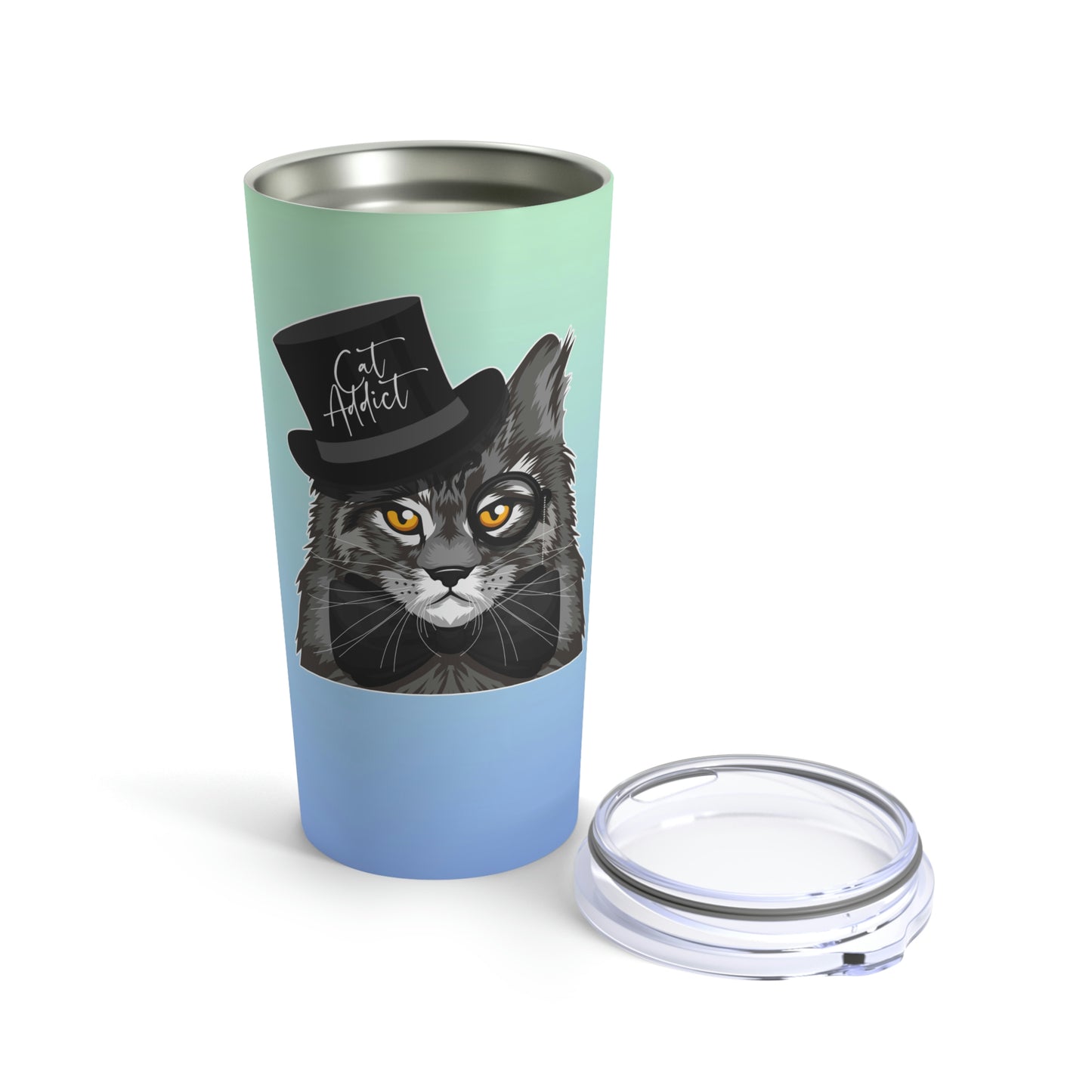 Cat Addict Blue Tumbler 20oz