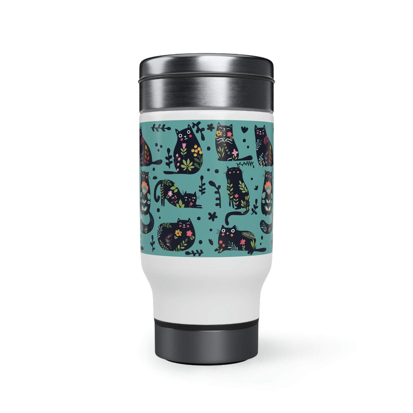 Flower Kitty Travel Mug