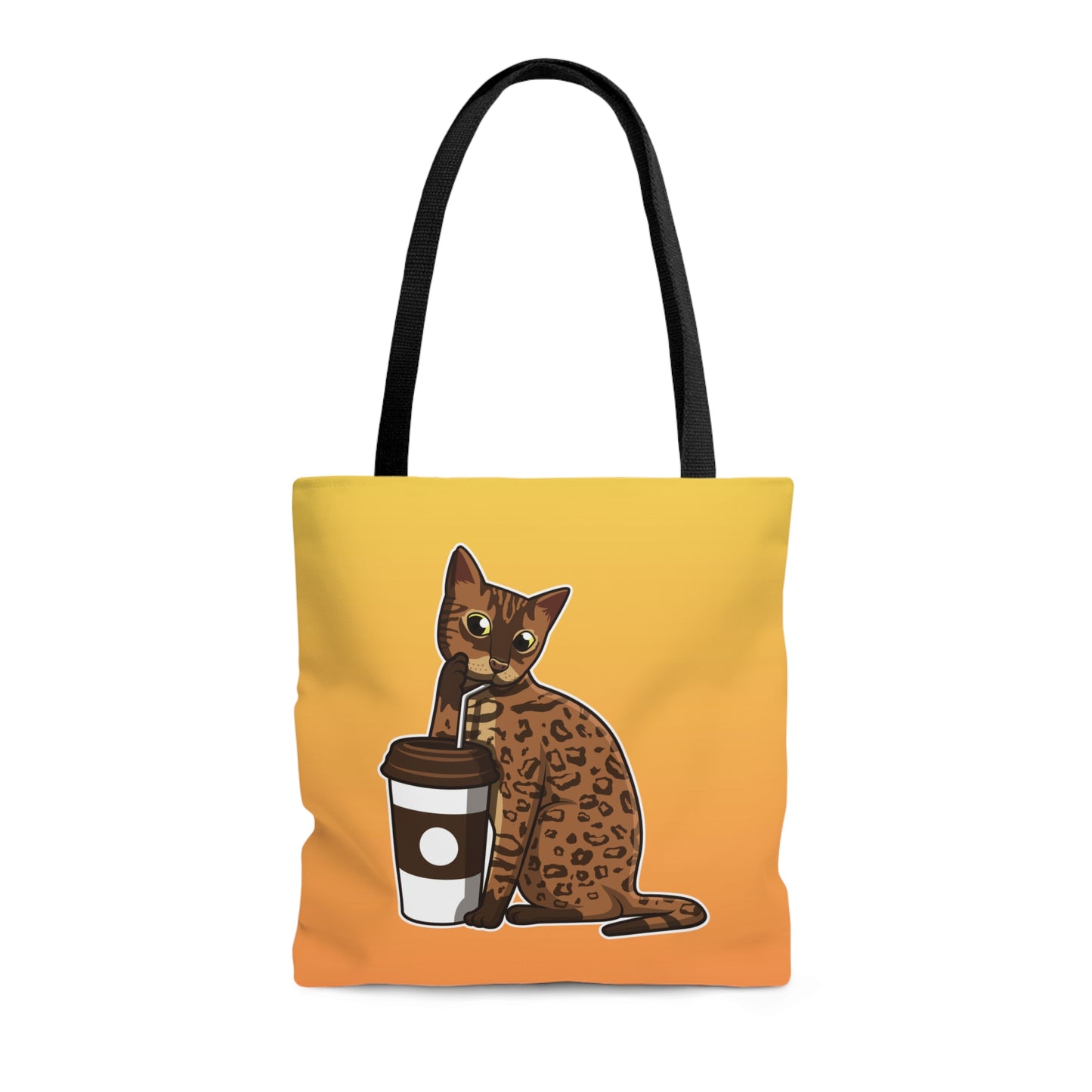 Drinking Cat Tote Bag (Yellow)