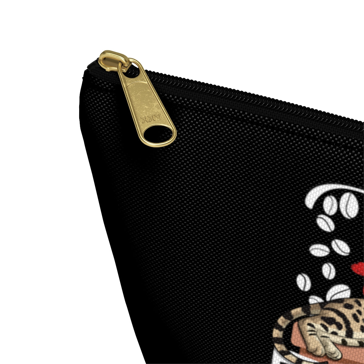 C☕ffee Beans & L❤️VE Hearts Accessory Bag (Black)
