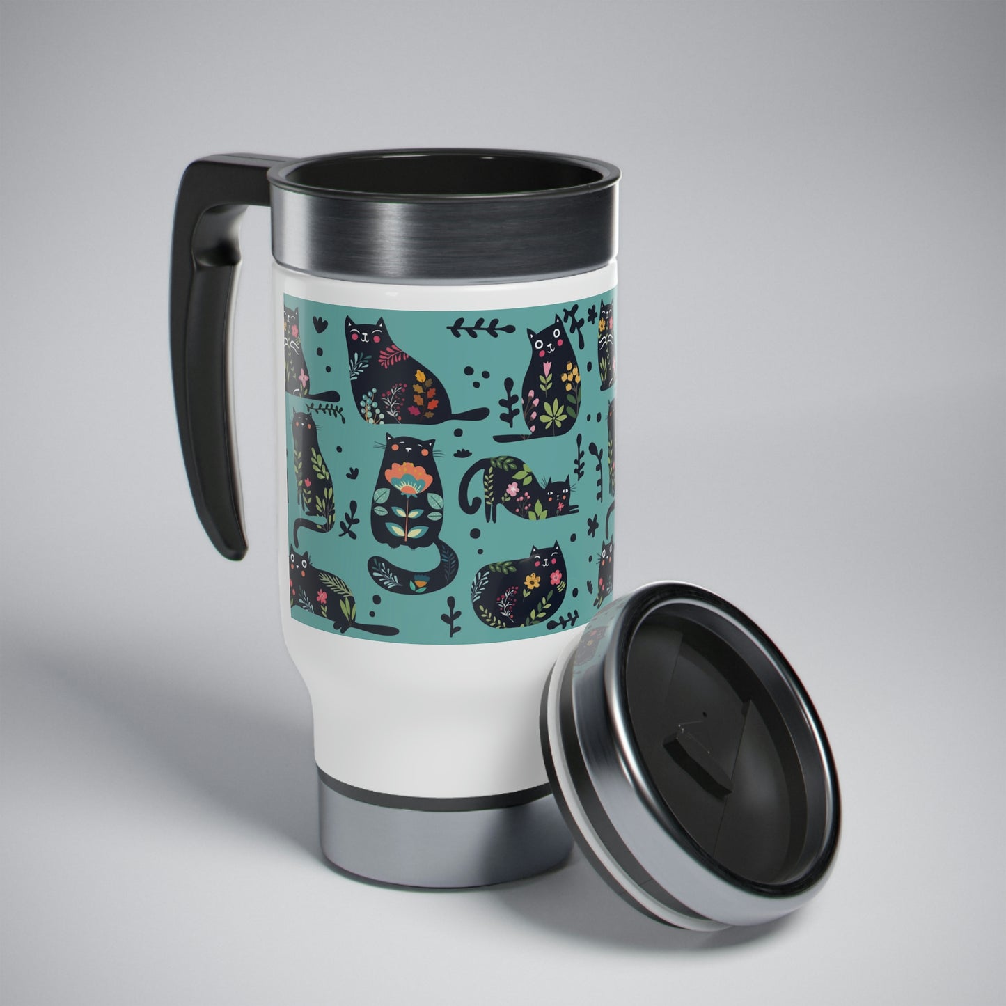 Flower Kitty Travel Mug