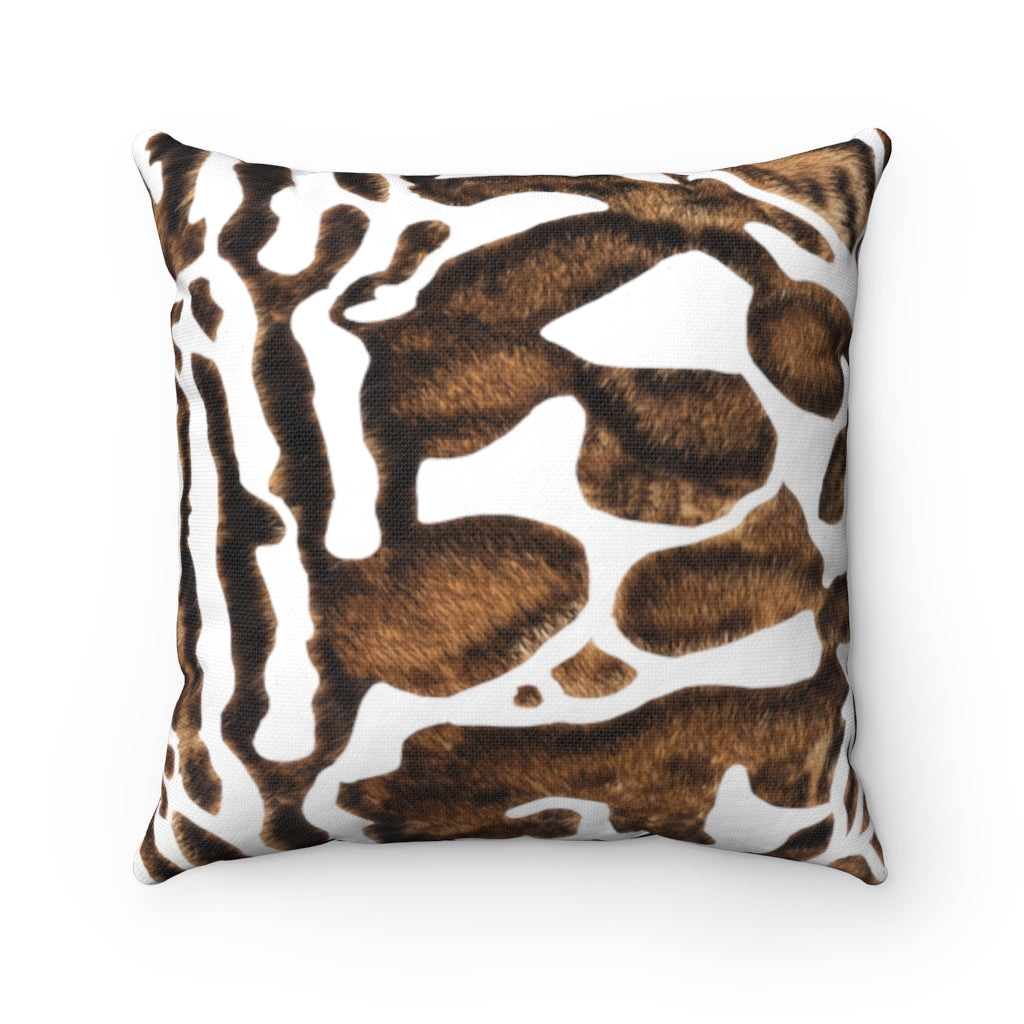 White/Brown Bengal Pillow