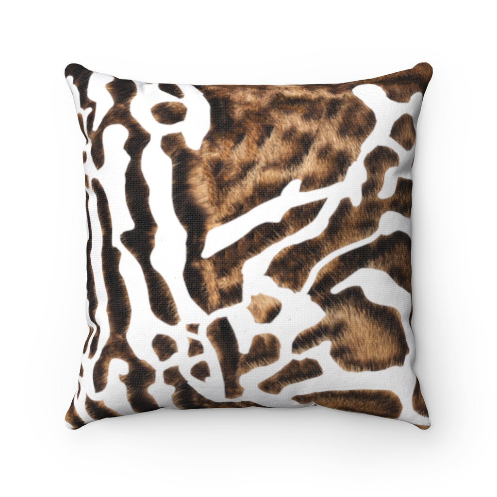 White/Brown Bengal Pillow