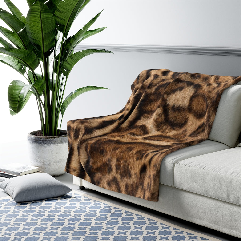 Bengal Natural Brown Fleece Blanket