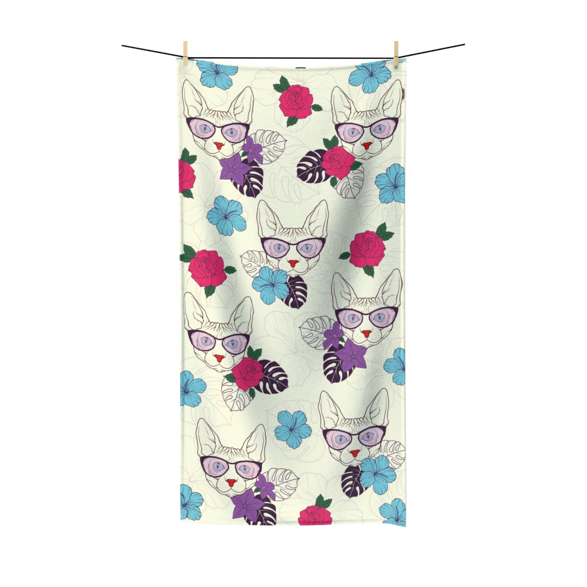 Sphynx & Flowers Towel