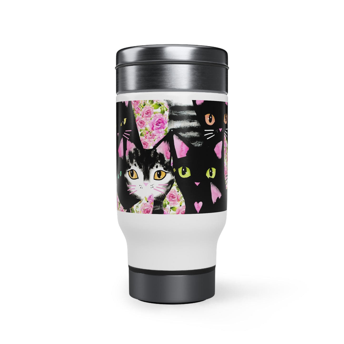 Cats & Roses Travel Mug