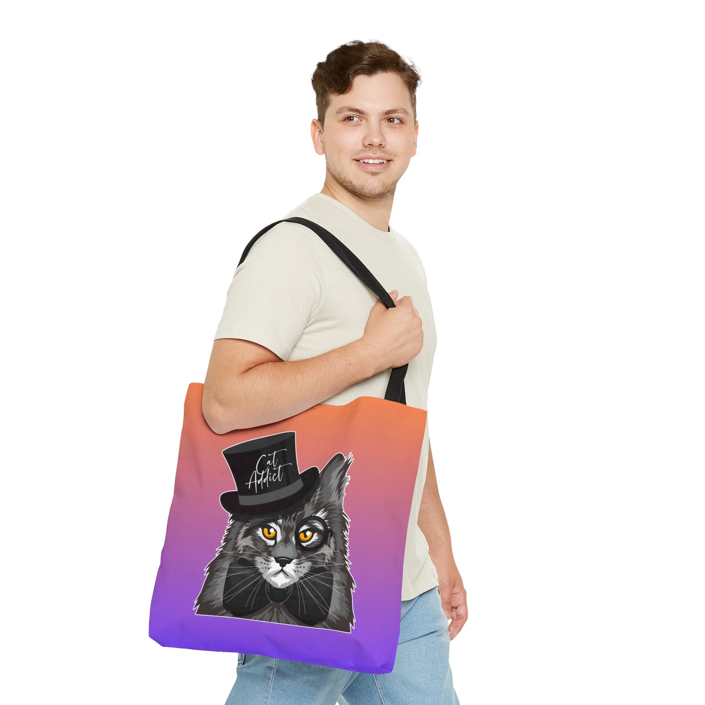 Cat Addict Tote Bag (Purple)