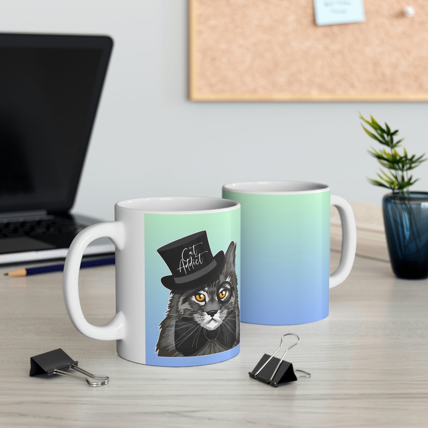 Cat Addict Blue Mug