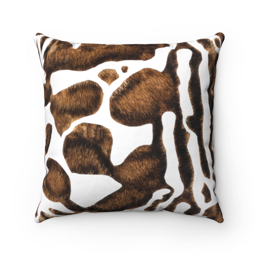 White/Brown Bengal Pillow
