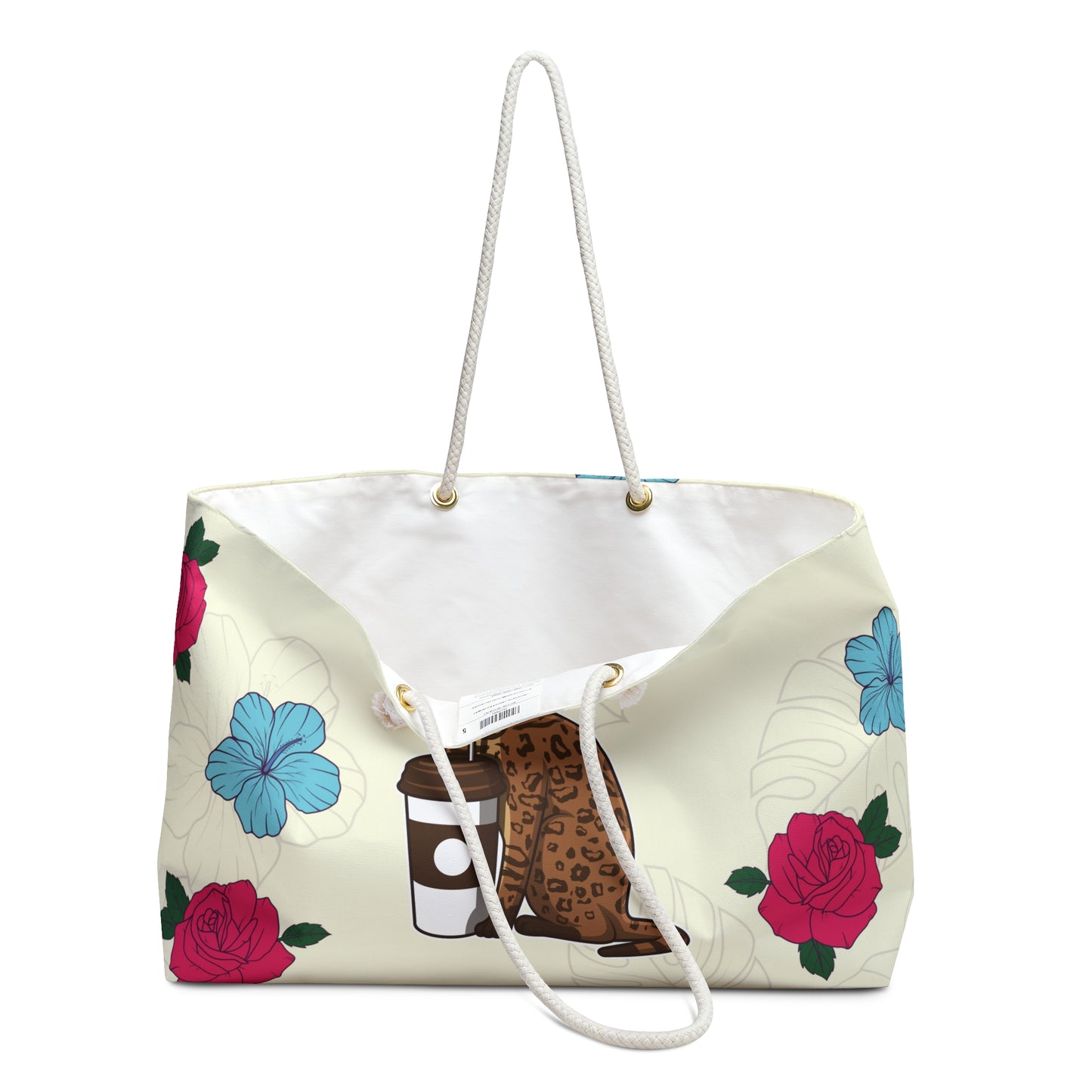 Drinking Cat Weekender Bag (Cream)