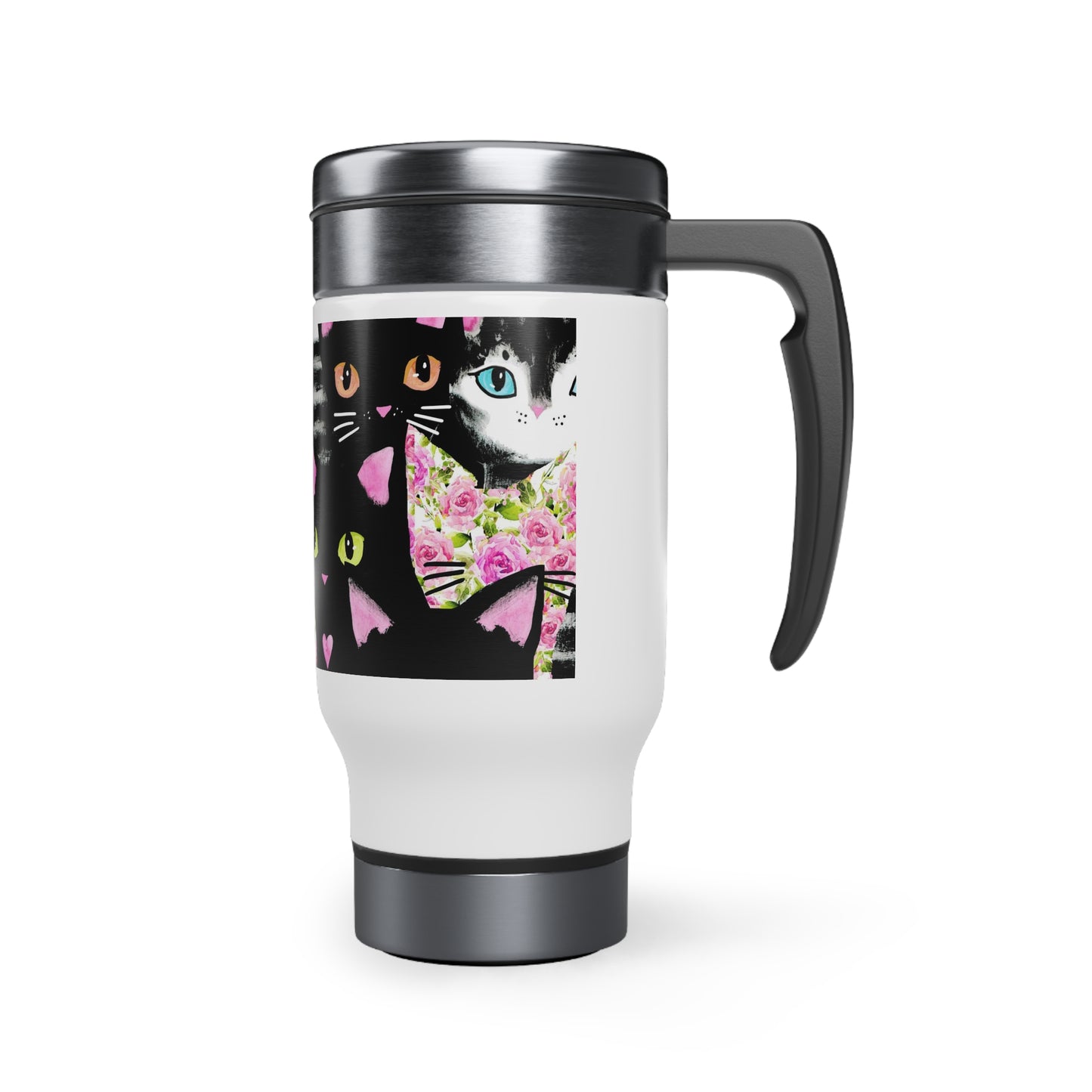 Cats & Roses Travel Mug