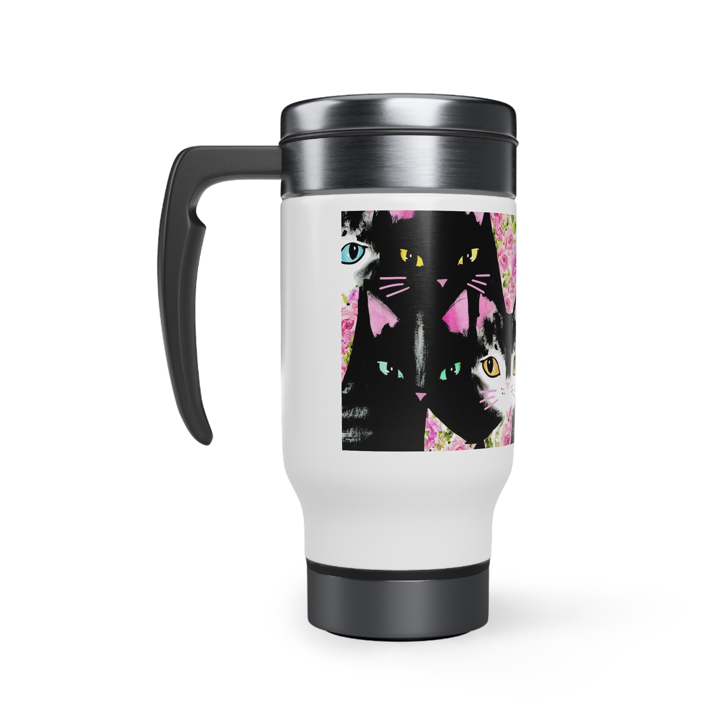 Cats & Roses Travel Mug