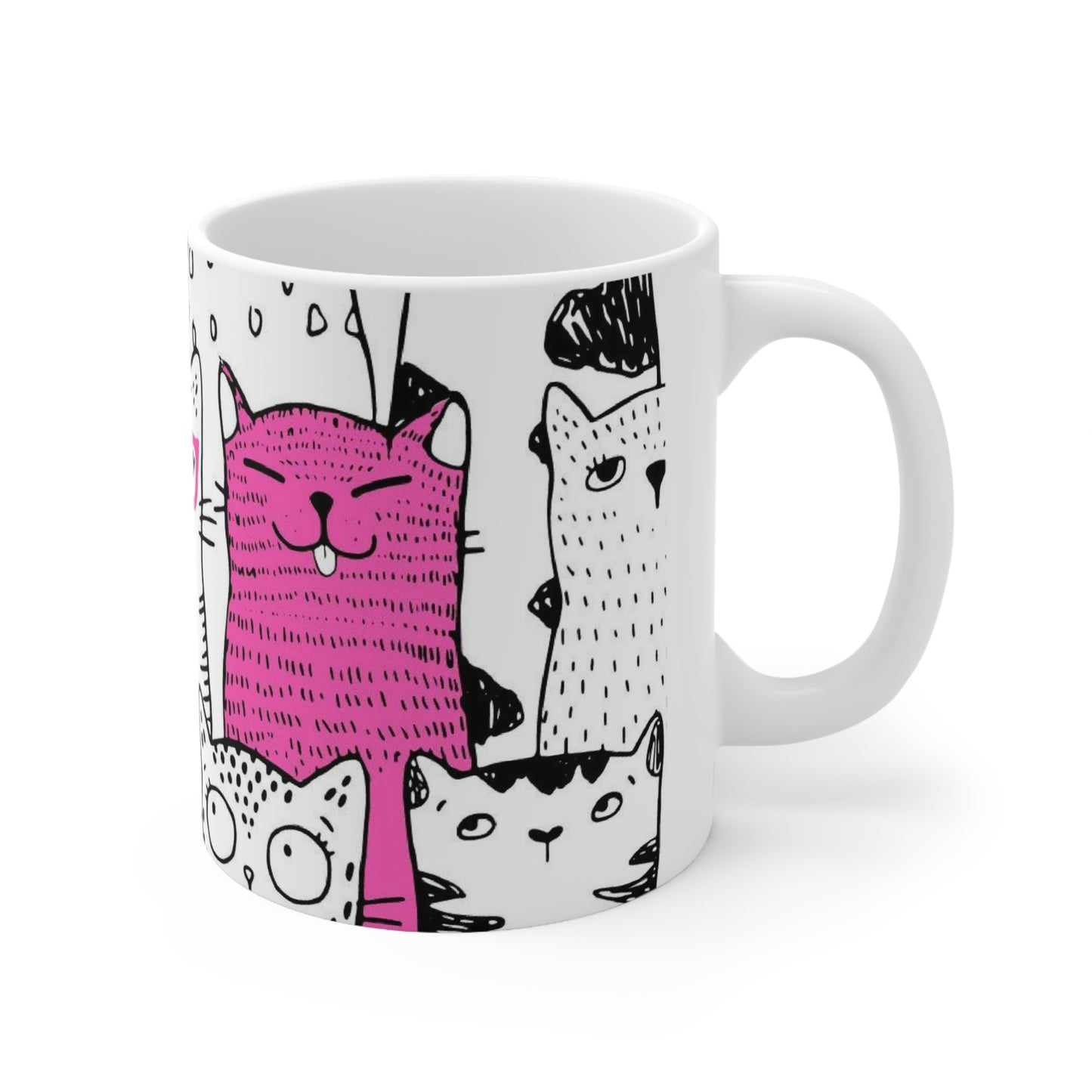 Cat Parade Mug (White)