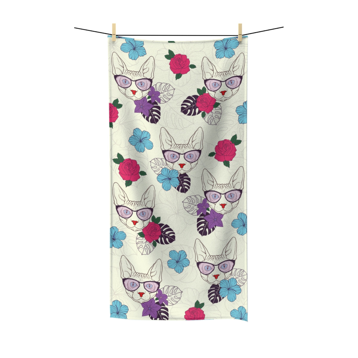 Sphynx & Flowers Towel