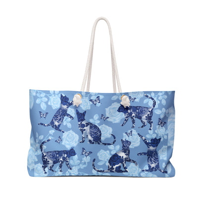 Floral Blue Weekender Bag