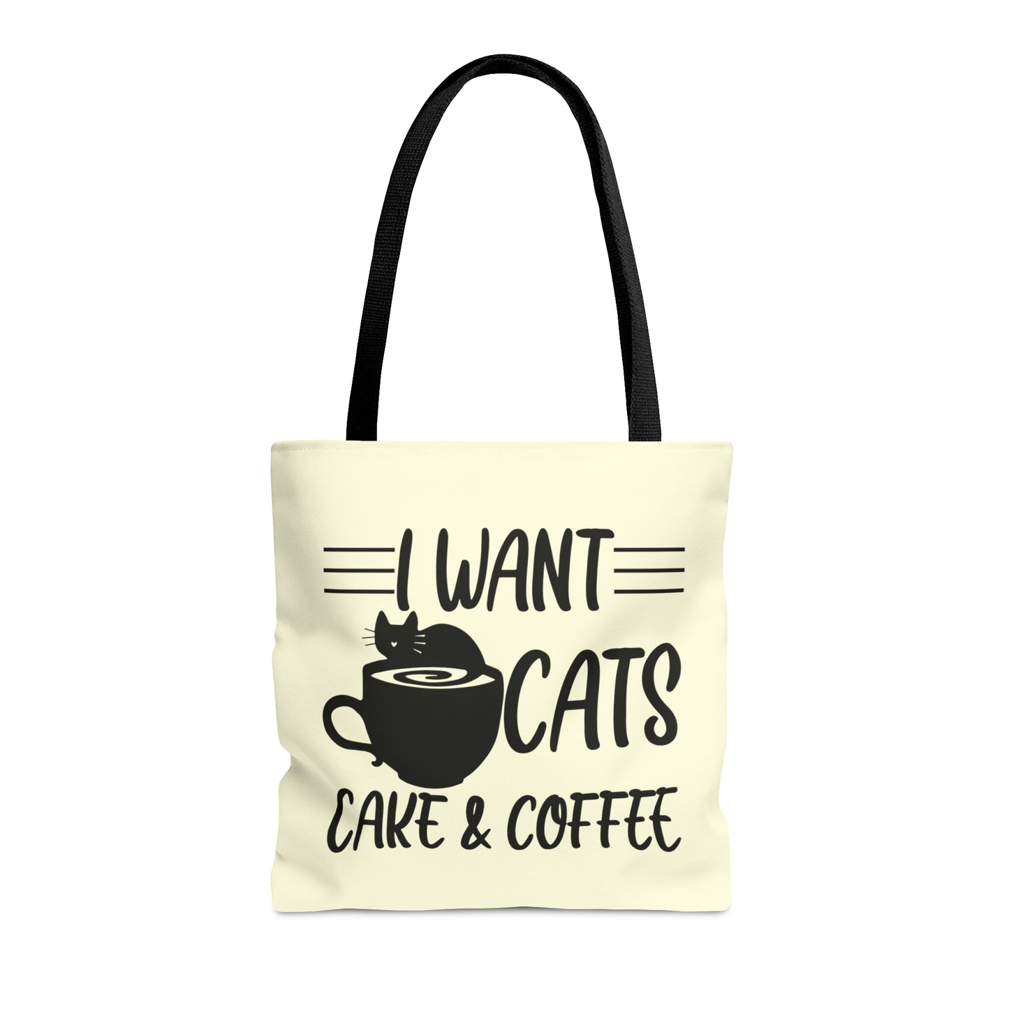 I Wants Cats, C🍰ke & C☕ffee Tote Bag