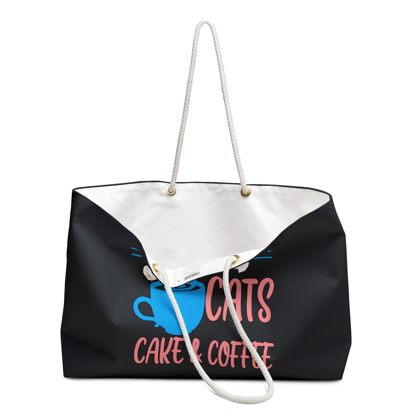 I Want Cats, Cake & C☕ffee Weekender Bag (Black)