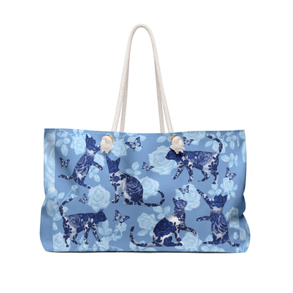 Floral Blue Weekender Bag