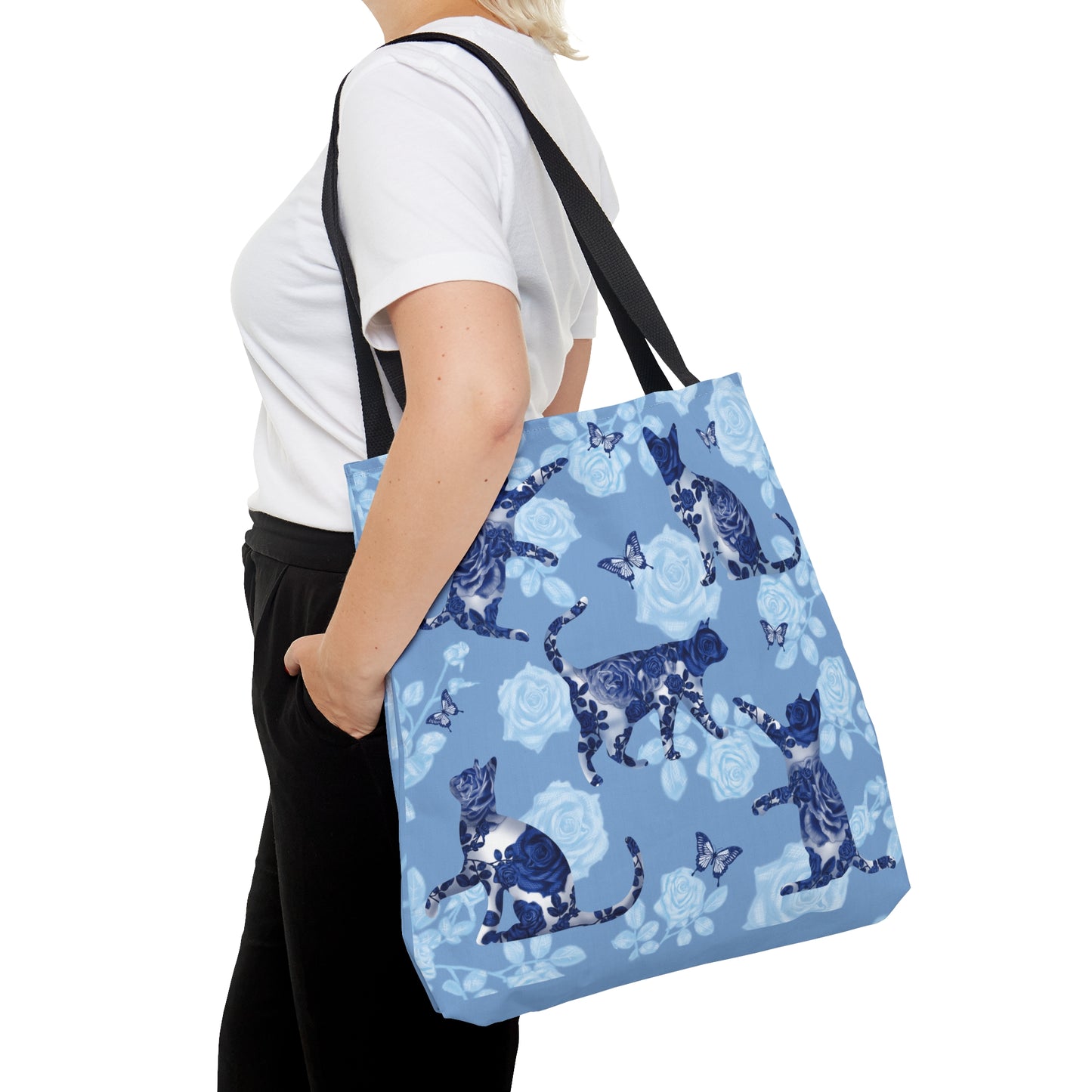 Floral Blue Tote Bag