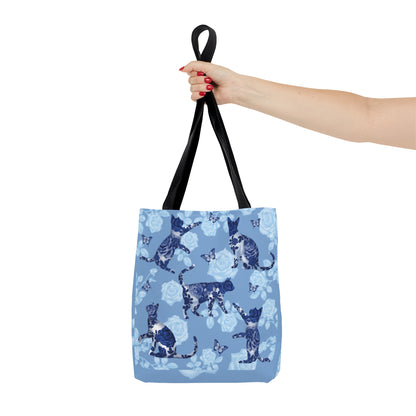 Floral Blue Tote Bag