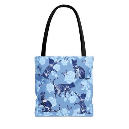 Floral Blue Tote Bag