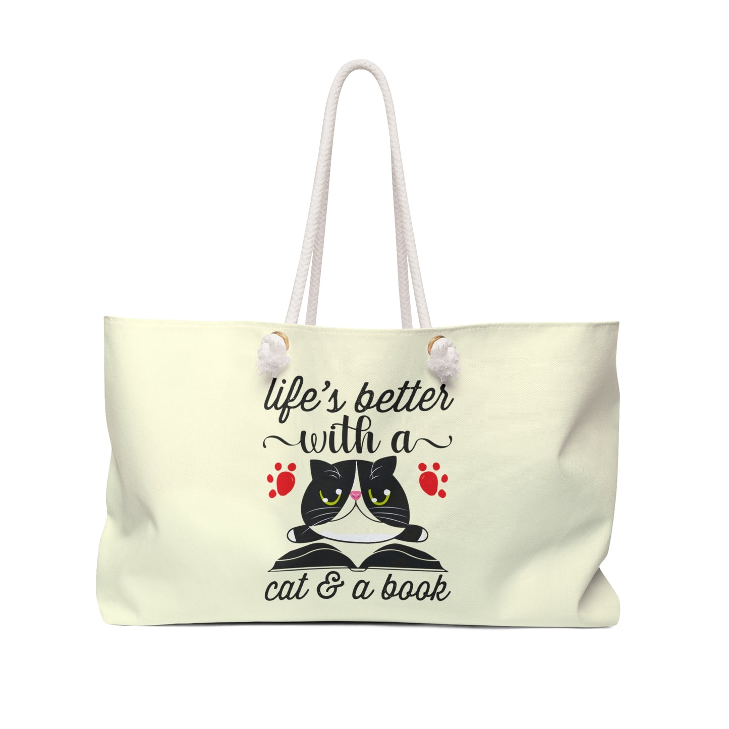 Life's Better With A Cat & A Book Weekender Bag