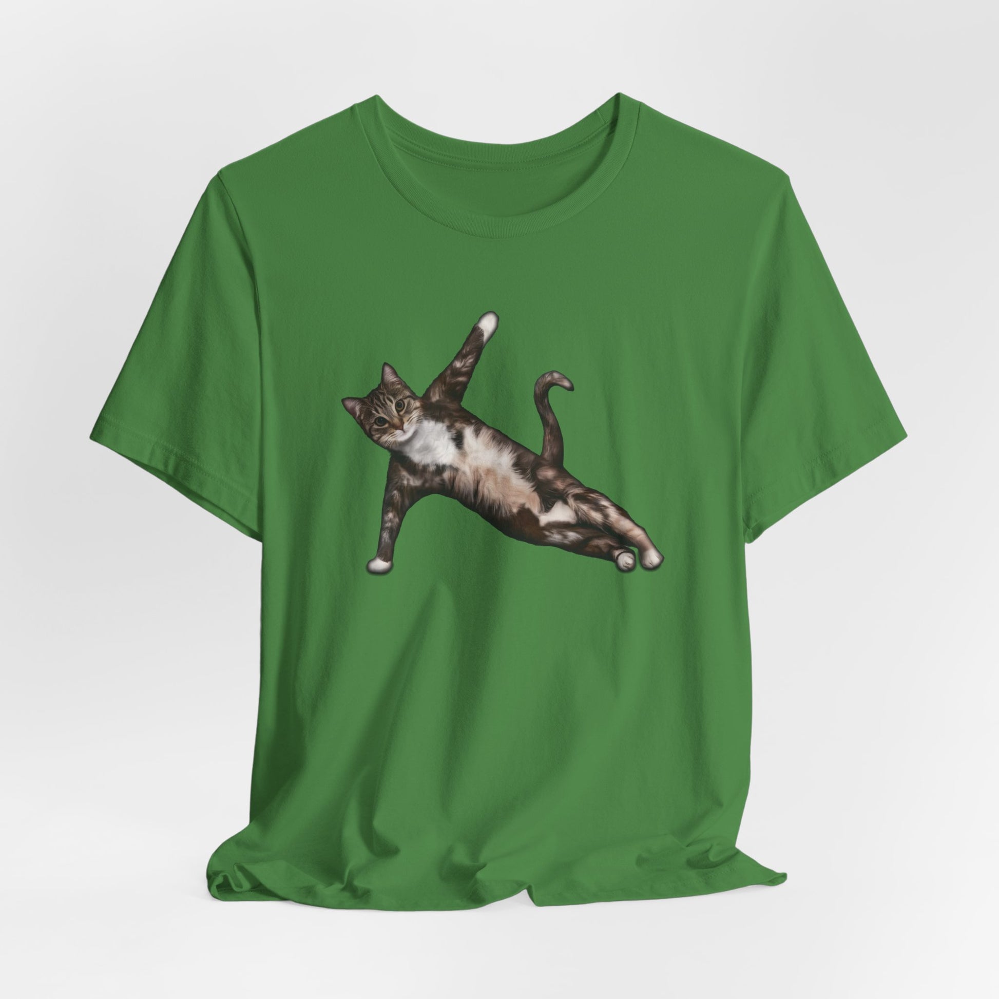 Leaf Yoga Pose Cat T-Shirt Unisex Crew Neck