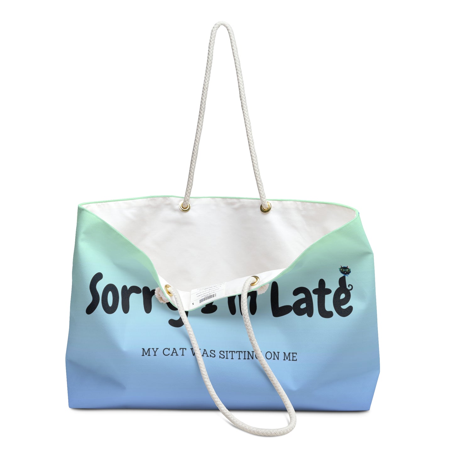 Sorry I'm Late Weekender Bag (Blue)