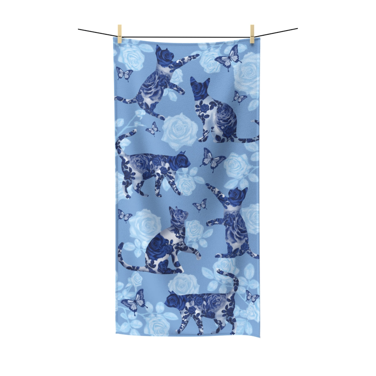 Floral Blue Towel