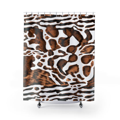 Bengal White/Brown Shower Curtains