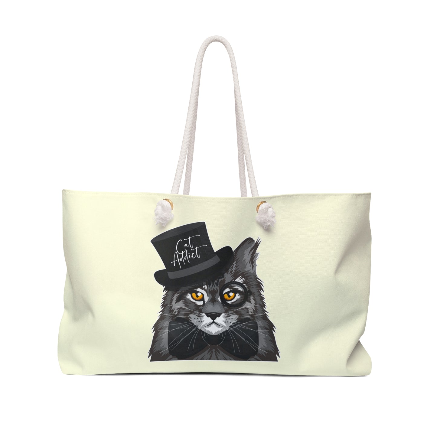 Cat Addict Weekender Bag (Cream)
