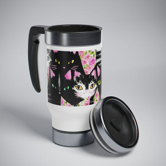 Cats & Roses Travel Mug