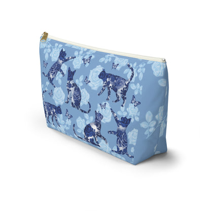 Floral Blue Accessory Bag