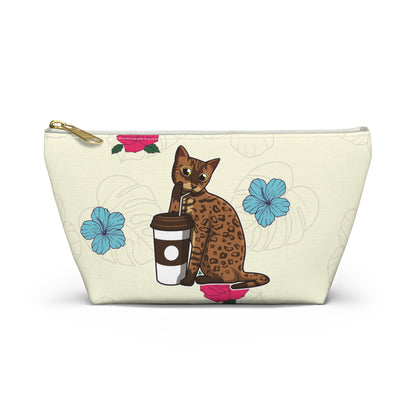 Drinking Cat Accessory Bag (Cream)