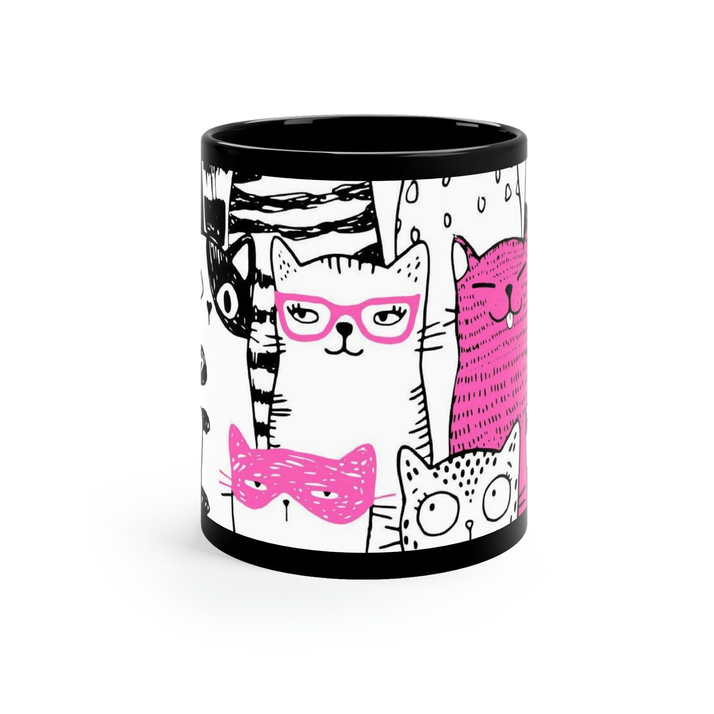 Cat Parade Mug (Black)