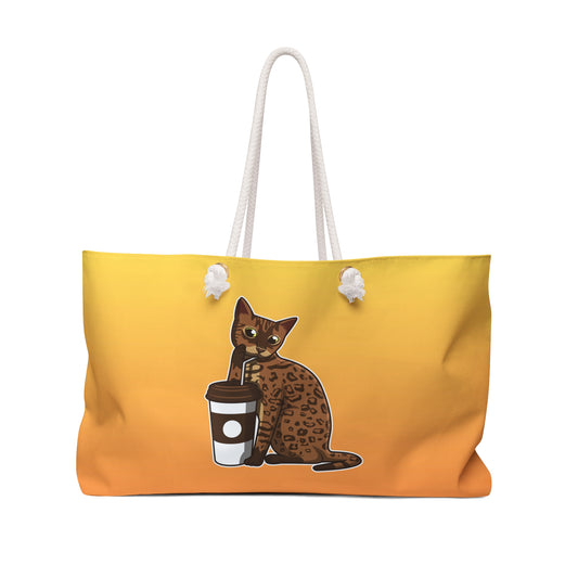 Drinking Cat Weekeknder Bag (Yellow)