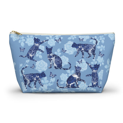 Floral Blue Accessory Bag