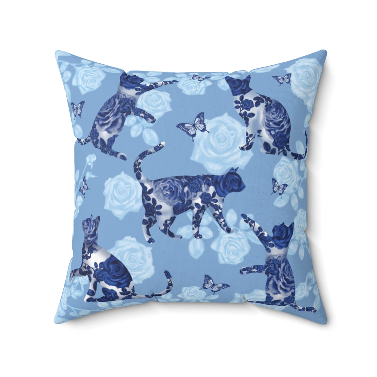 Floral Blue Pillow
